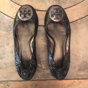 Tory Burch Snakeskin Reva Flats